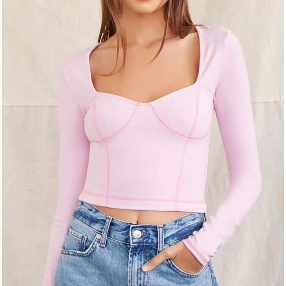 forever 21, large, brand new, still in packaging, pink, long sleeve - Picture 1 of 3